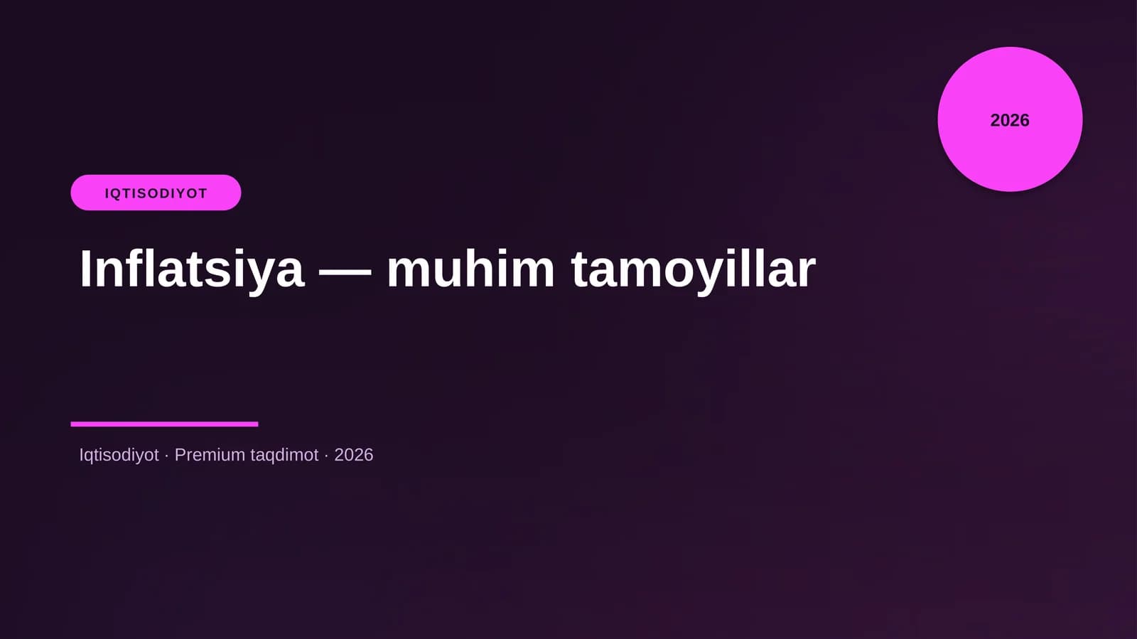 Inflatsiya — muhim tamoyillar
