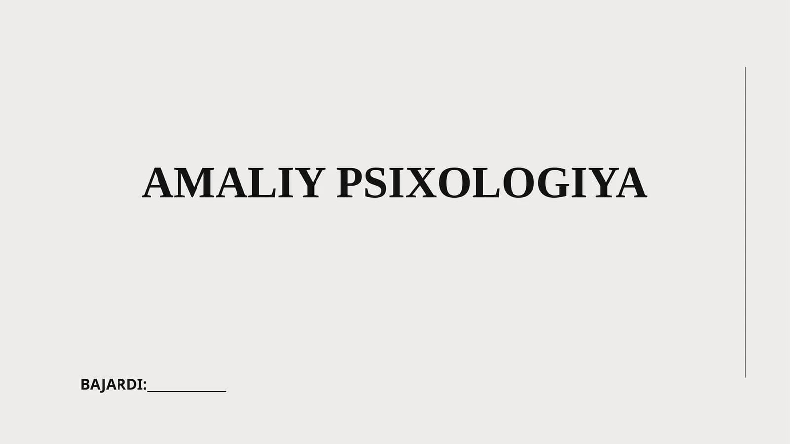 AMALIY PSIXOLOGIYA