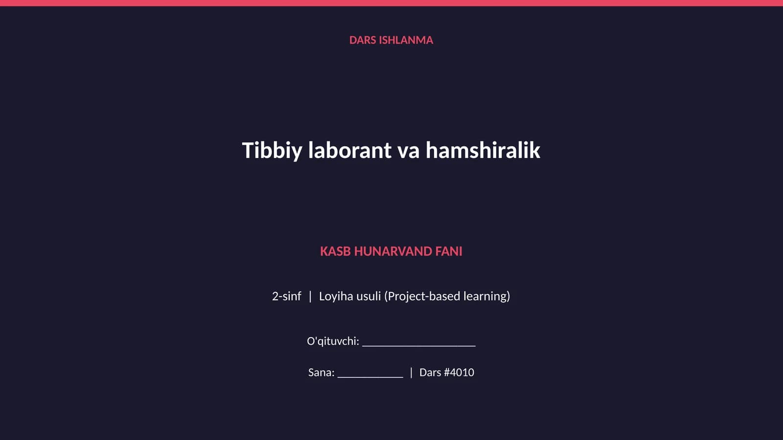 DARS ISHLANMA