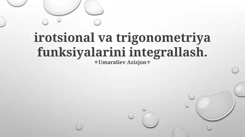 Takomillashgan Usullar