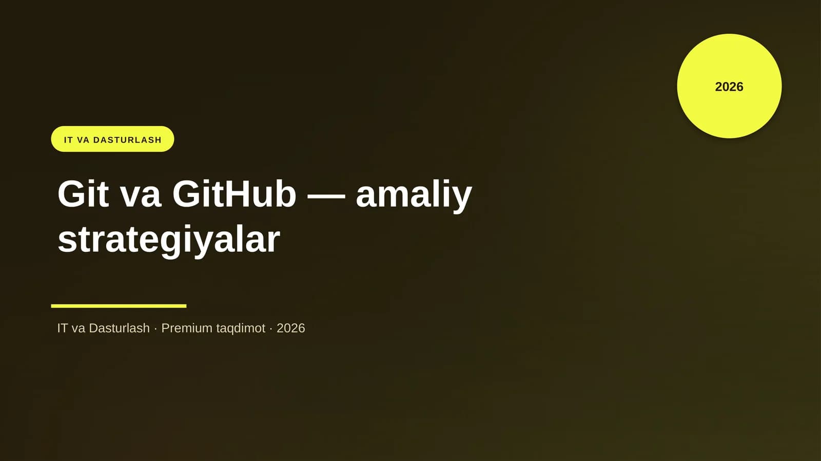 Git va GitHub — amaliy strategiyalar