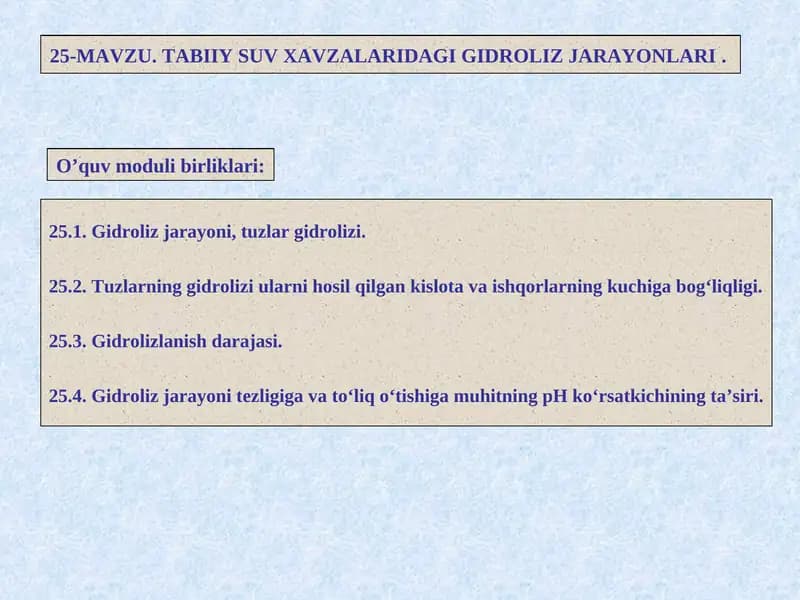 Gidroliz jarayoni, tuzlar gidrolizi