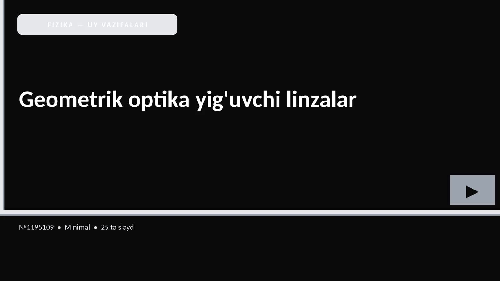 Geometrik optika yig'uvchi linzalar