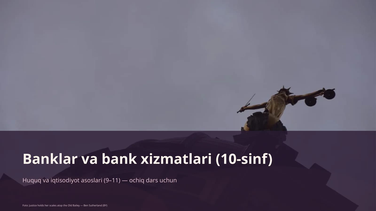 Banklar va bank xizmatlari (10-sinf)