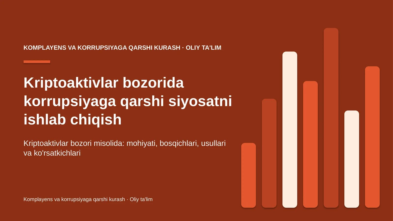 Kriptoaktivlar bozorida korrupsiyaga qarshi siyosatni ishlab chiqish