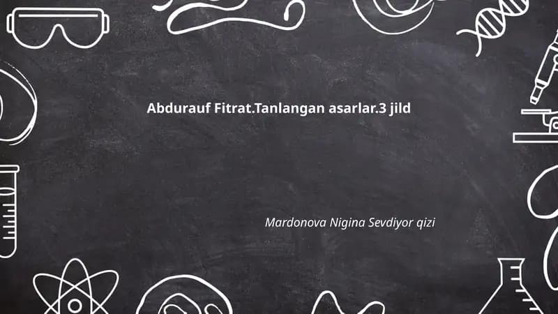 Abdurauf Fitrat.Tanlangan asarlar.3 jild