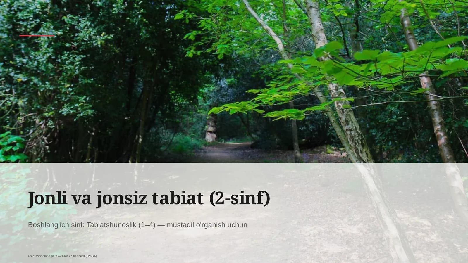 Jonli va jonsiz tabiat (2-sinf)