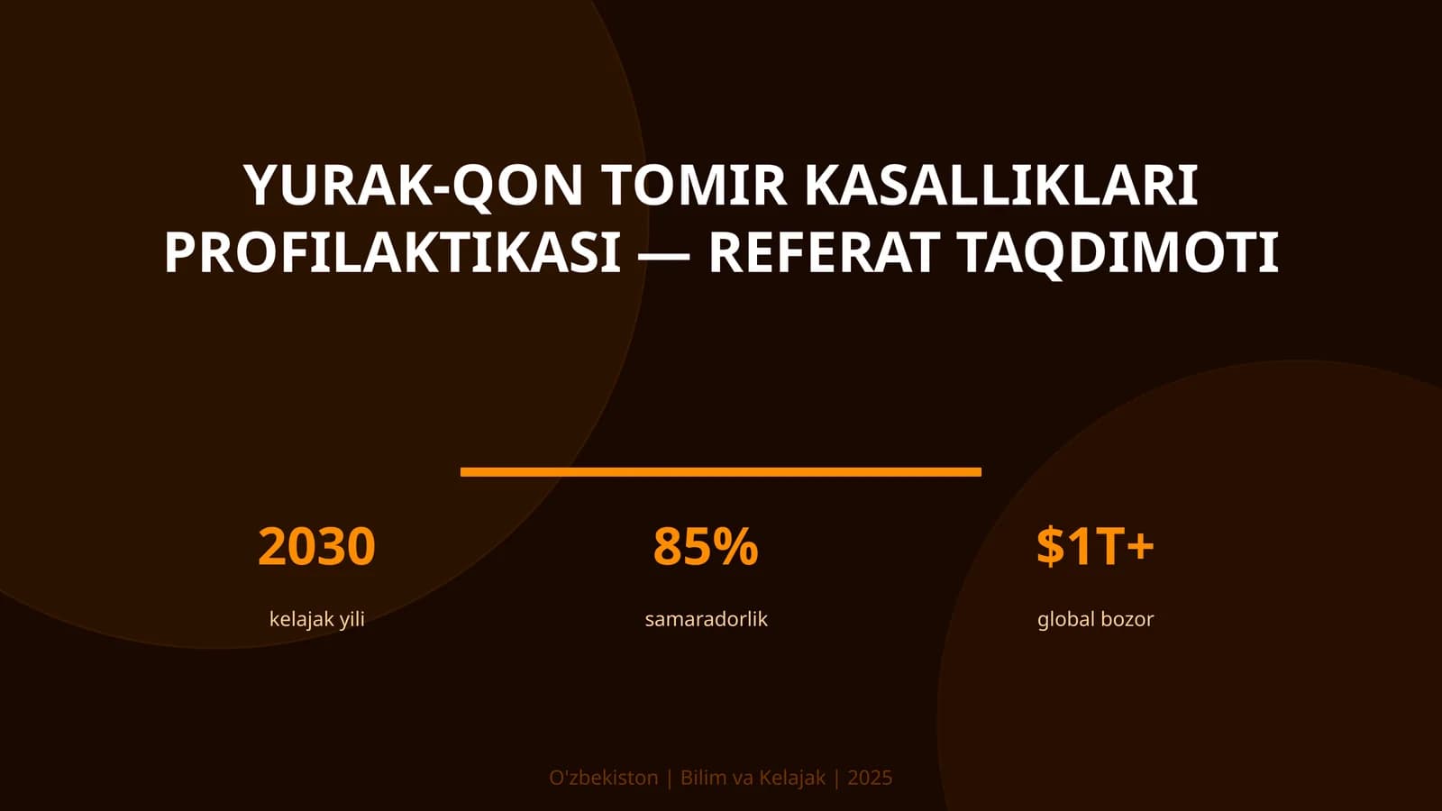 Yurak-qon tomir kasalliklari profilaktikasi — referat taqdimoti