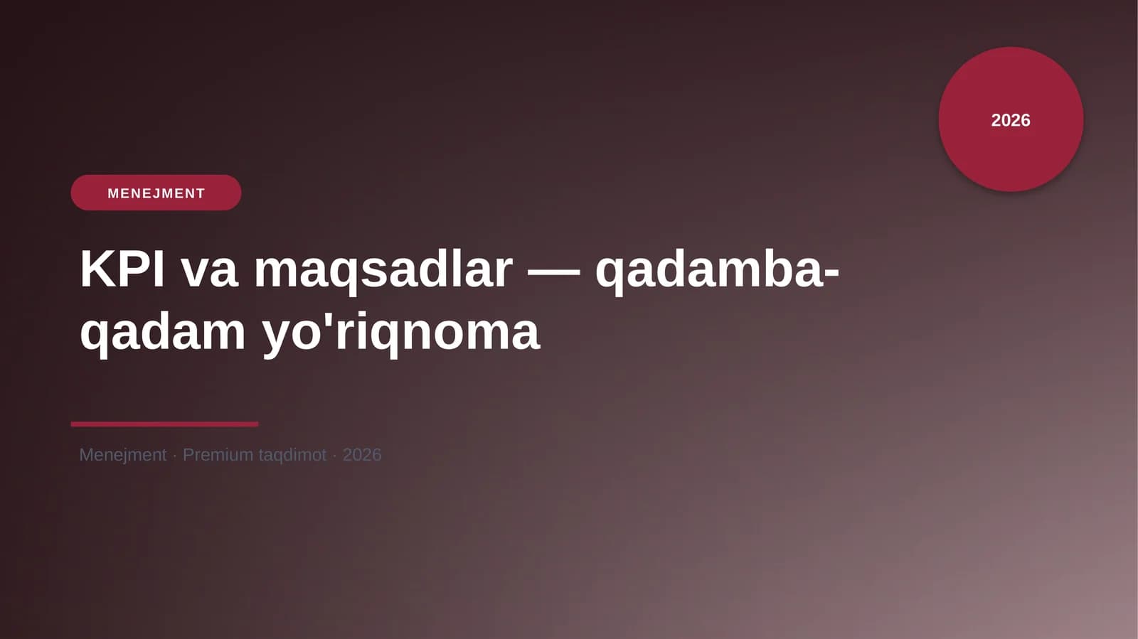 KPI va maqsadlar — qadamba-qadam yo'riqnoma