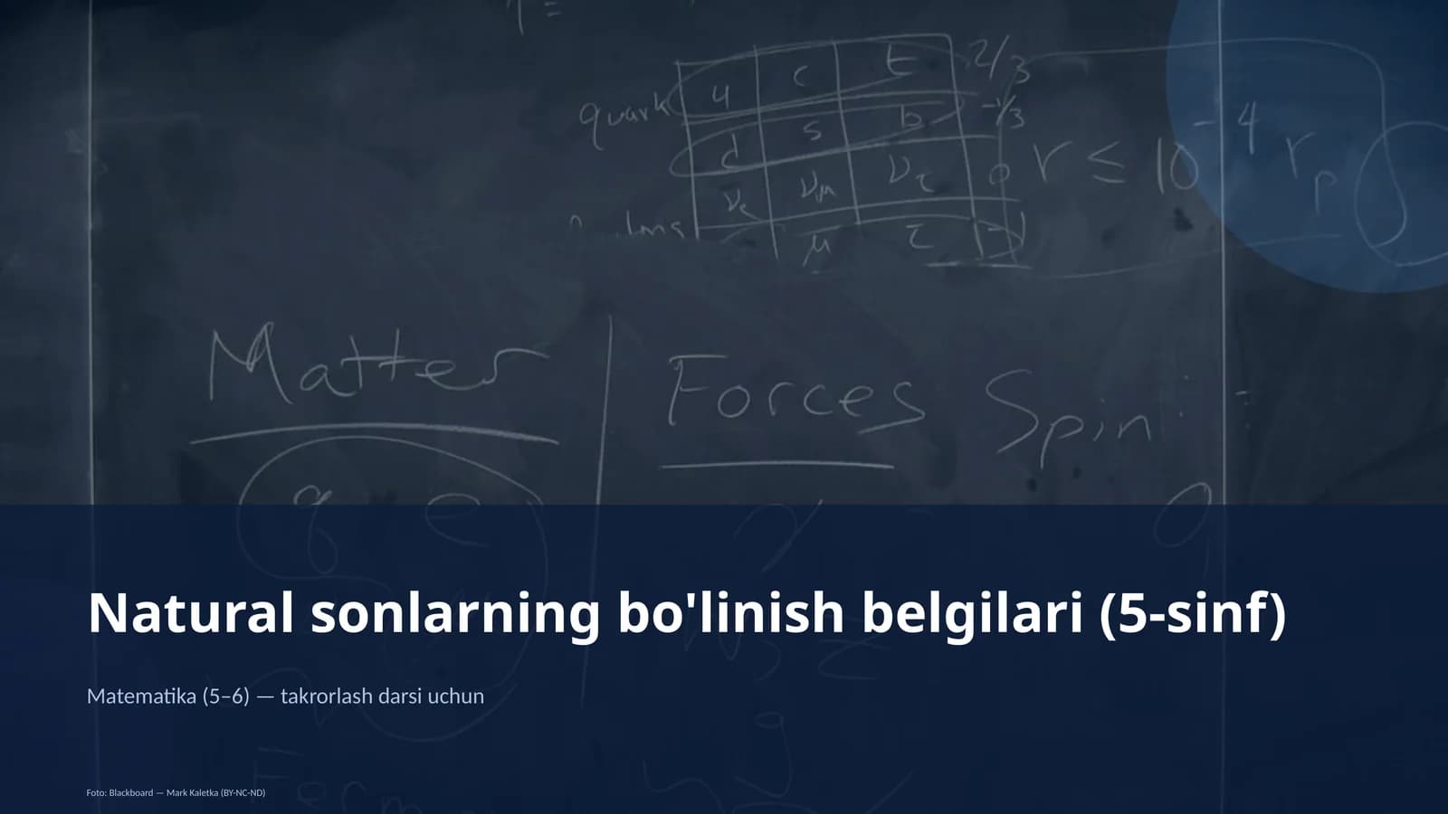 Natural sonlarning bo'linish belgilari (5-sinf)