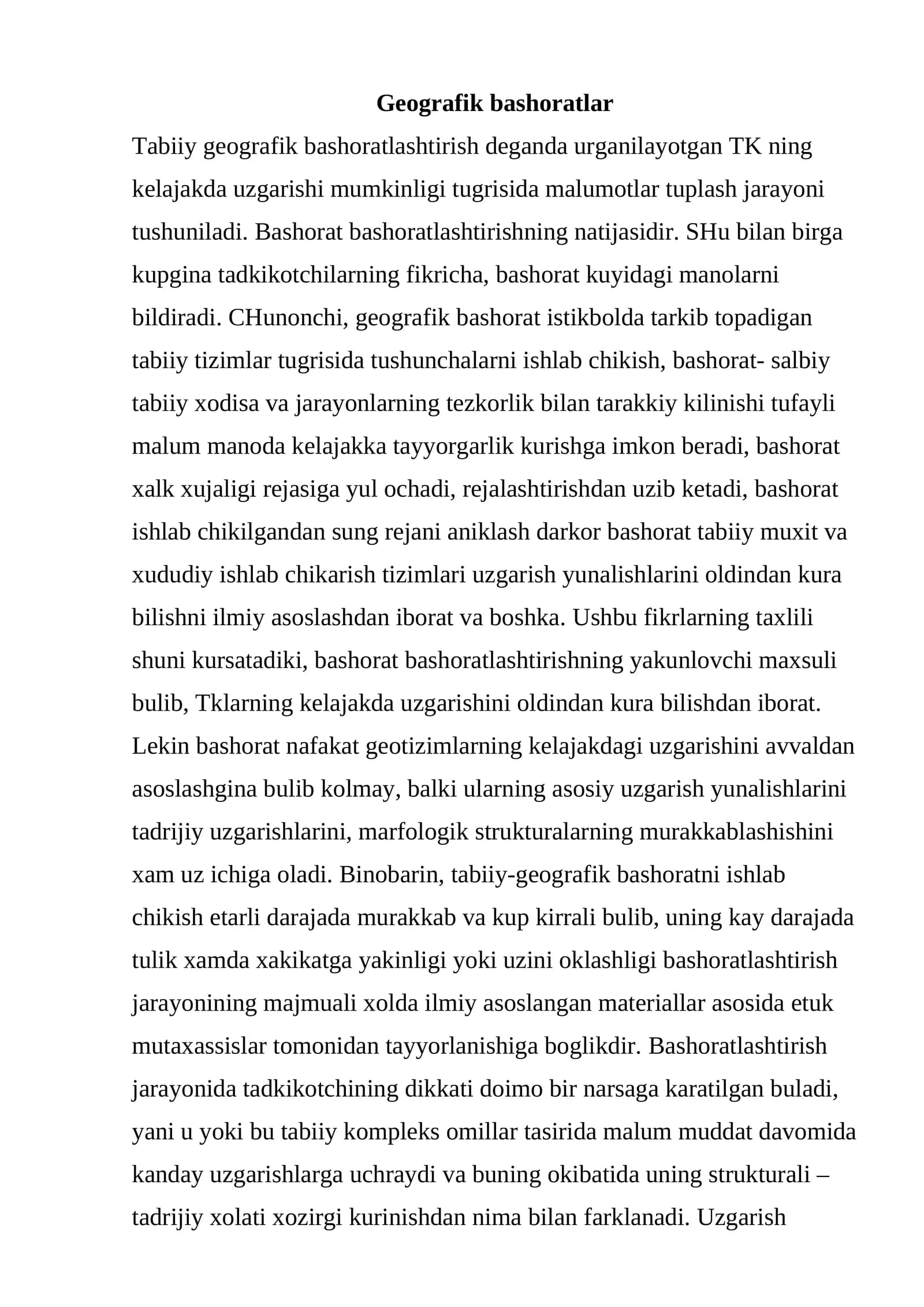 Geografik bashoratlar