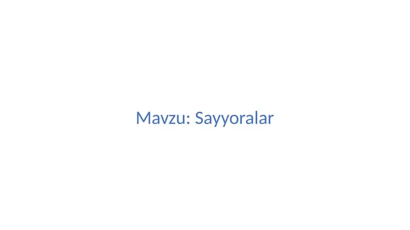 Sayyoralar
