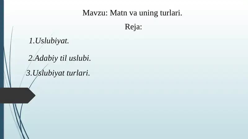 Matn va uning turlari