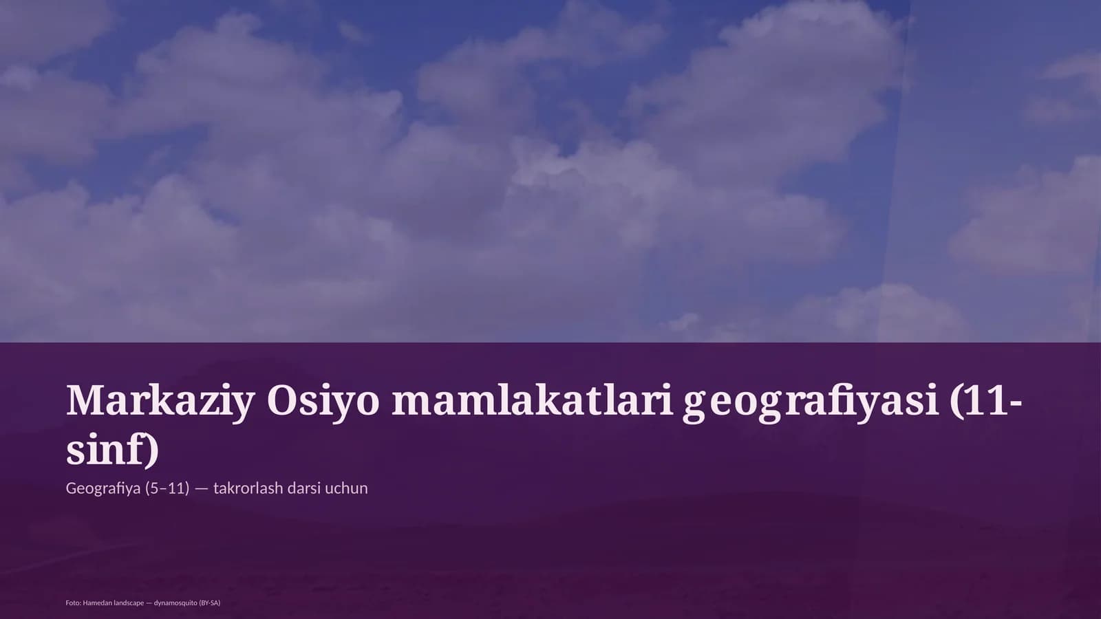 Markaziy Osiyo mamlakatlari geografiyasi (11-sinf)