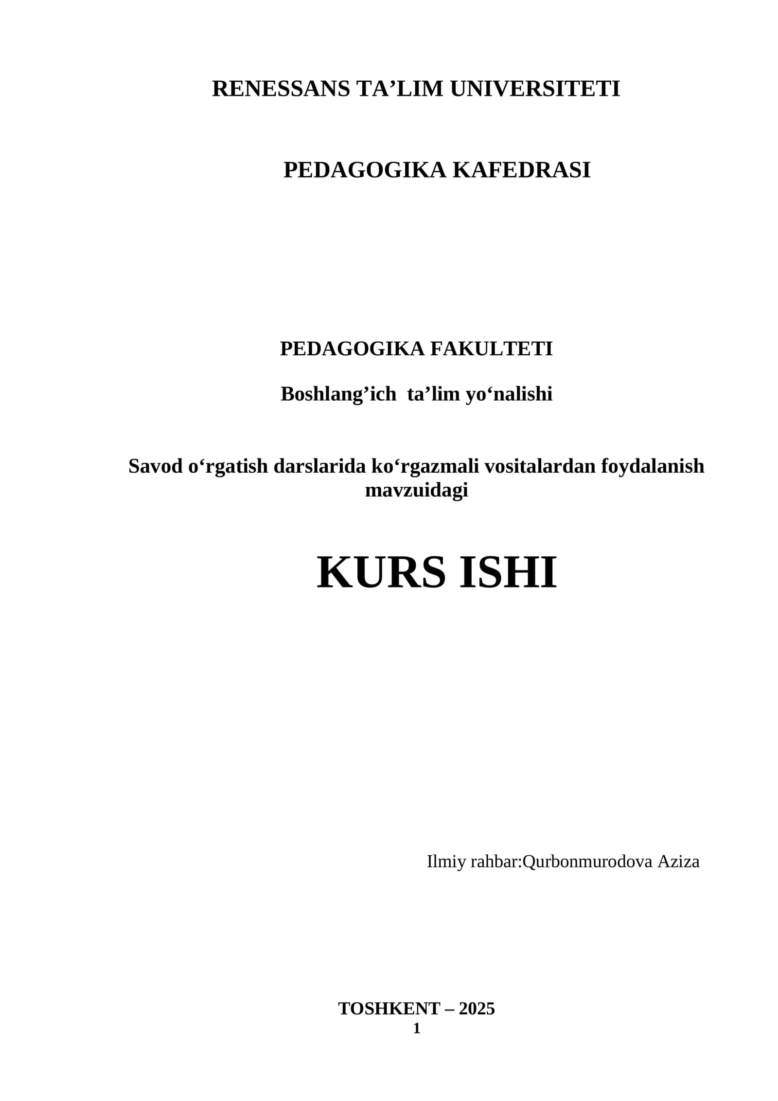 Savod o‘rgatish darslarida ko‘rgazmali vositalardan foydalanish