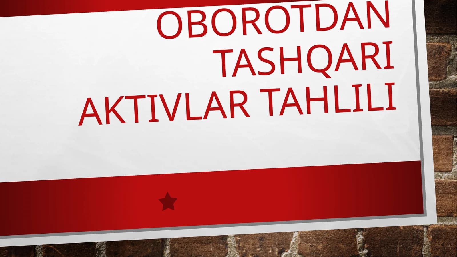 asosiy vositalar va boshqa oborotdan tashqari aktivlar tahlili
