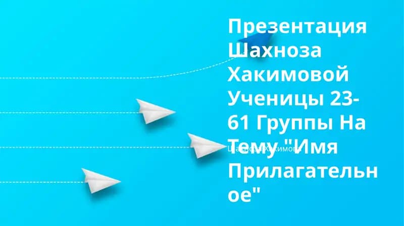 Презентация Шахноза Хакимовой Ученицы 23-61 Группы На Тему "Имя Прилагательное"