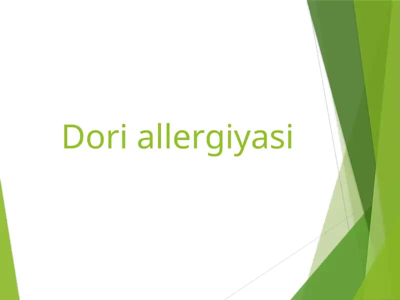 Dori allergiyasi
