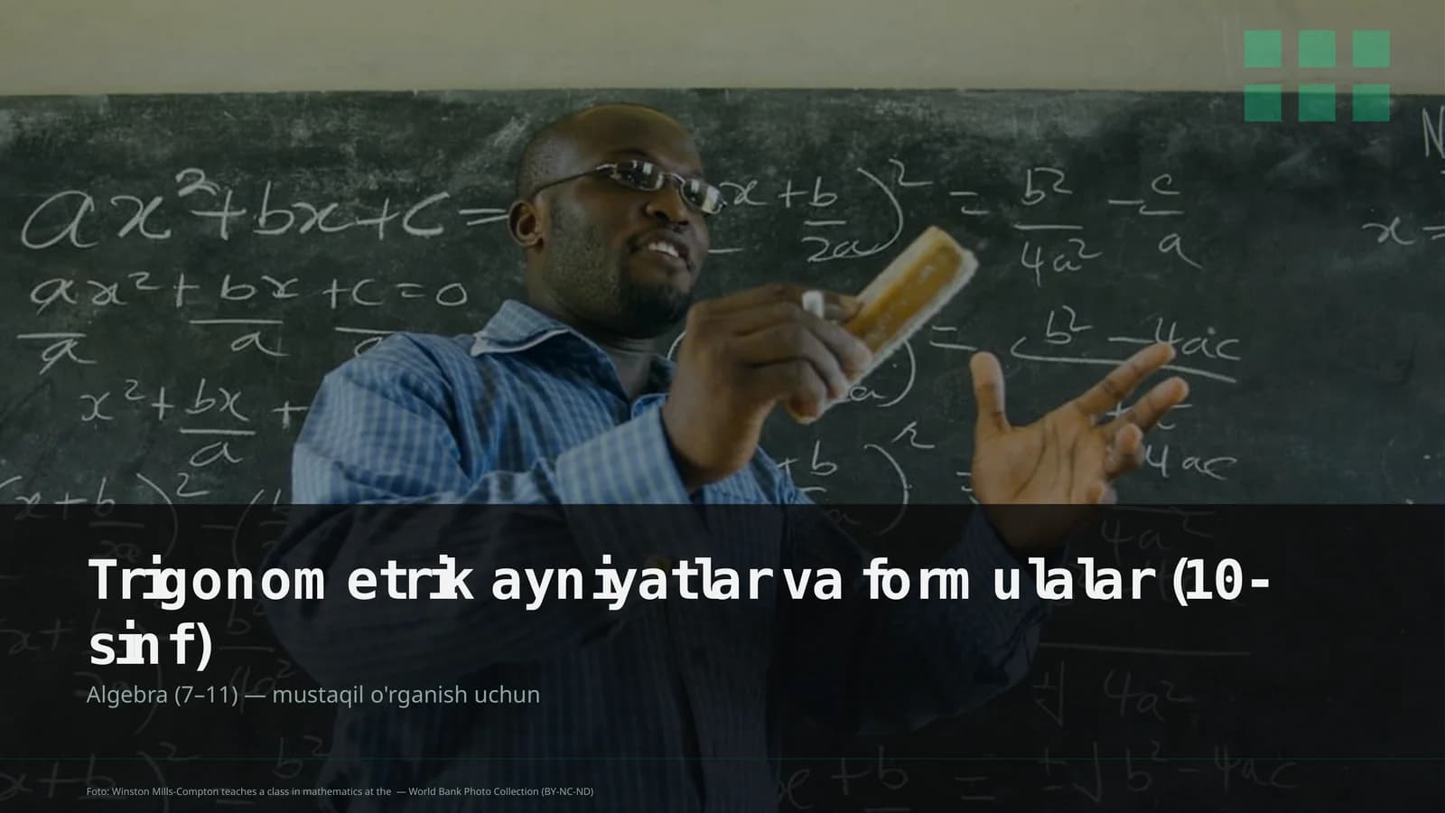 Trigonometrik ayniyatlar va formulalar (10-sinf)