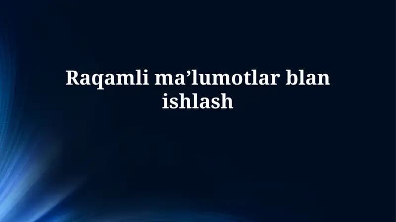 Raqamli maʼlumotlarblanishlash