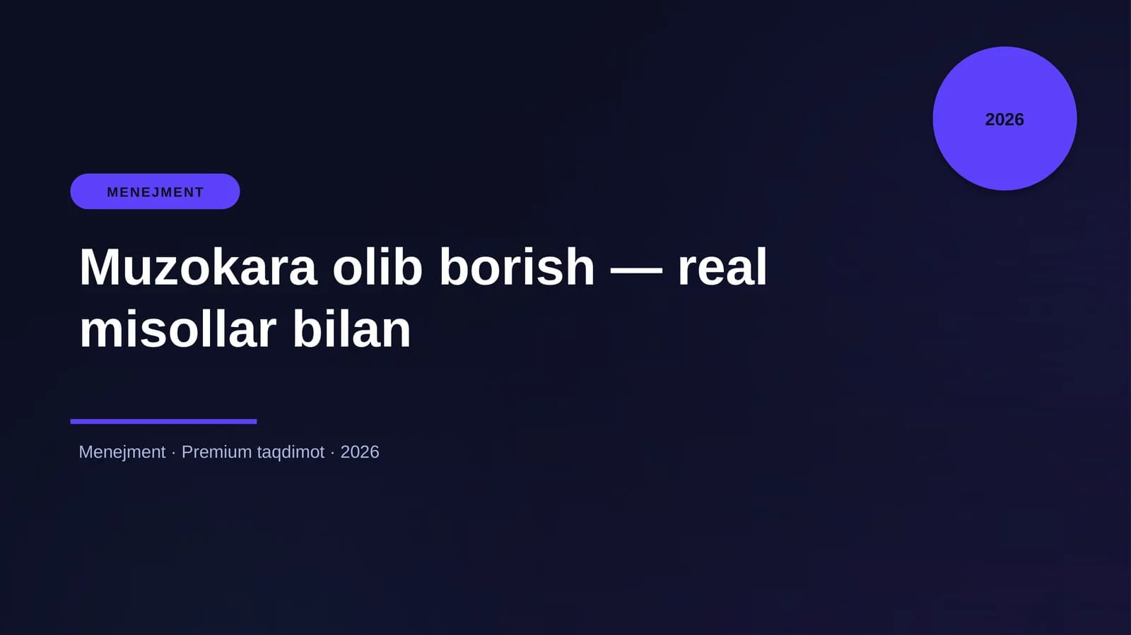 Muzokara olib borish — real misollar bilan