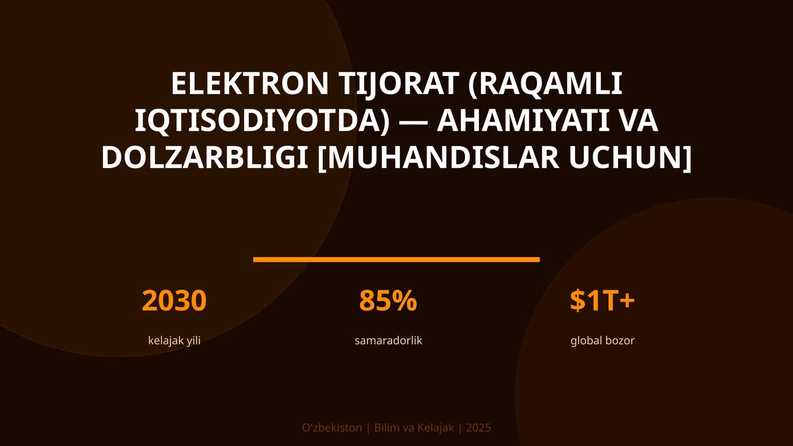 Elektron tijorat (raqamli iqtisodiyotda) — ahamiyati va dolzarbligi [muhandislar uchun]