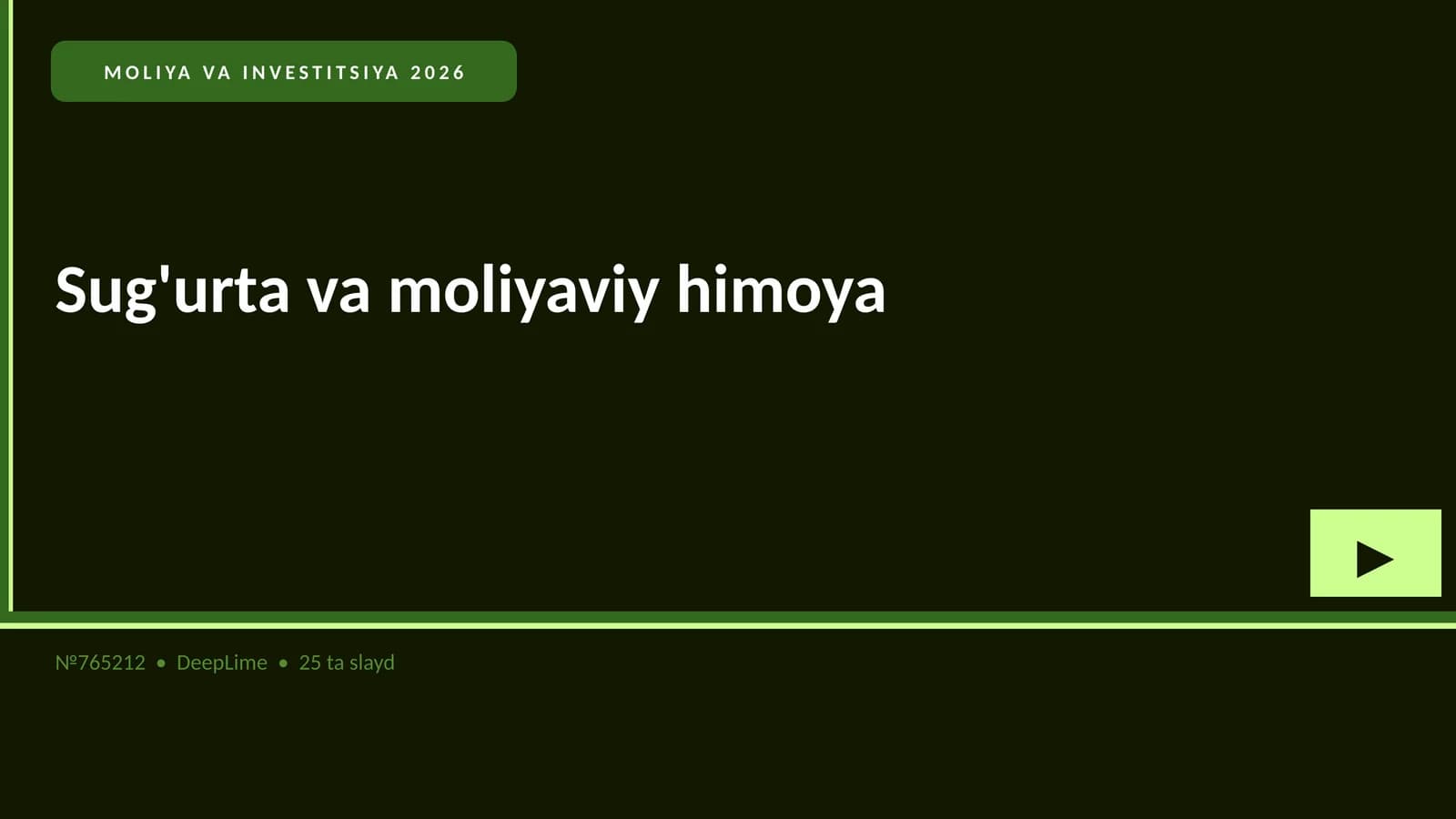 Moliya va investitsiya 2026