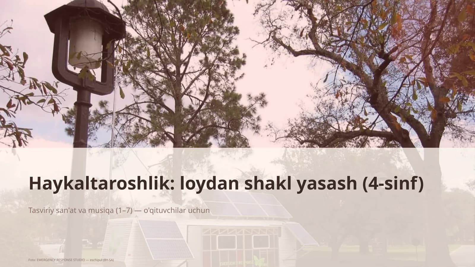 Haykaltaroshlik: loydan shakl yasash (4-sinf) Tasviriy san'at va musiqa (1–7) — o'qituvchilar uchun