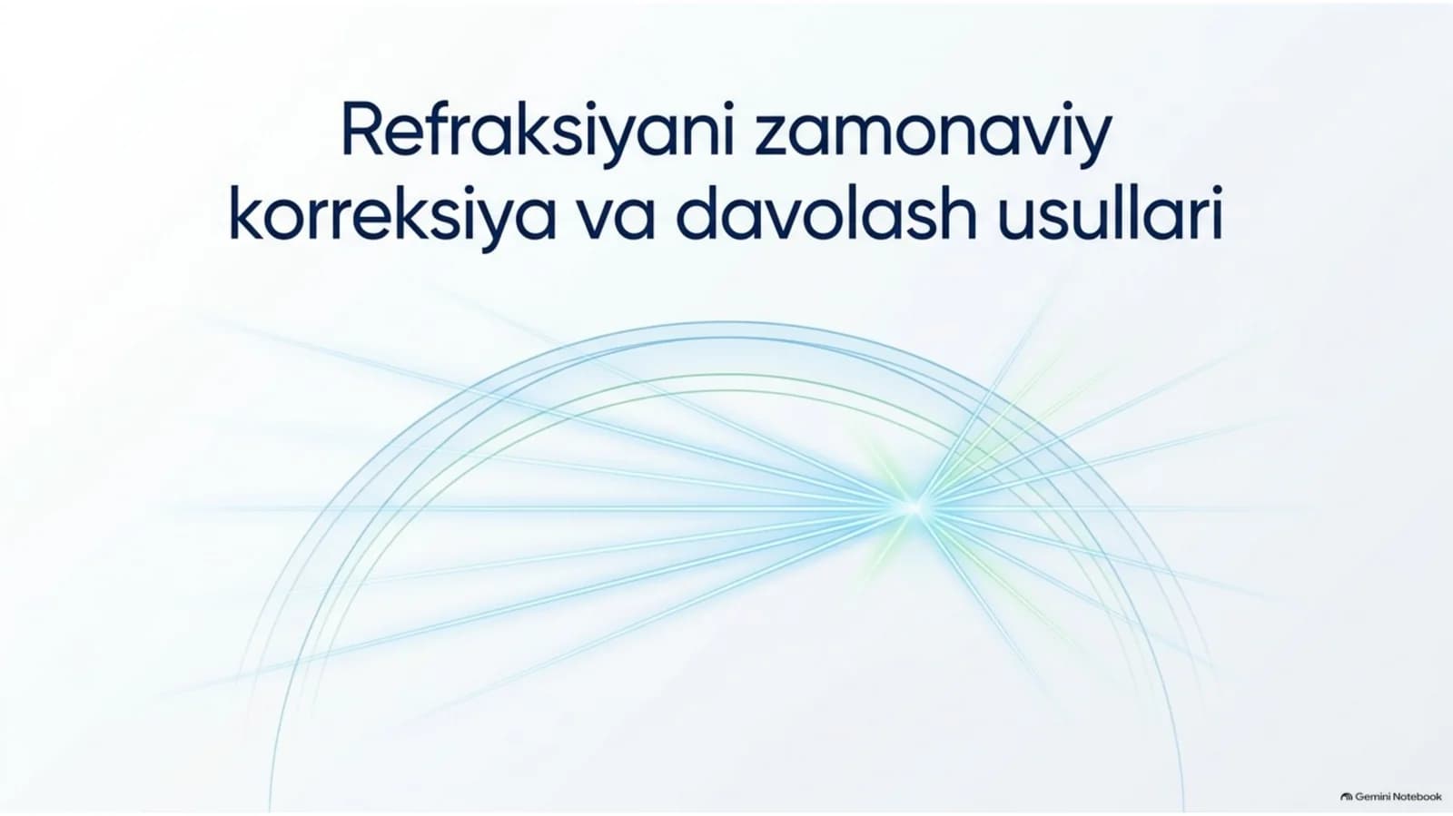 Refraksiyaning zamonaviy korreksiya va davolash usullari | 15 slayd