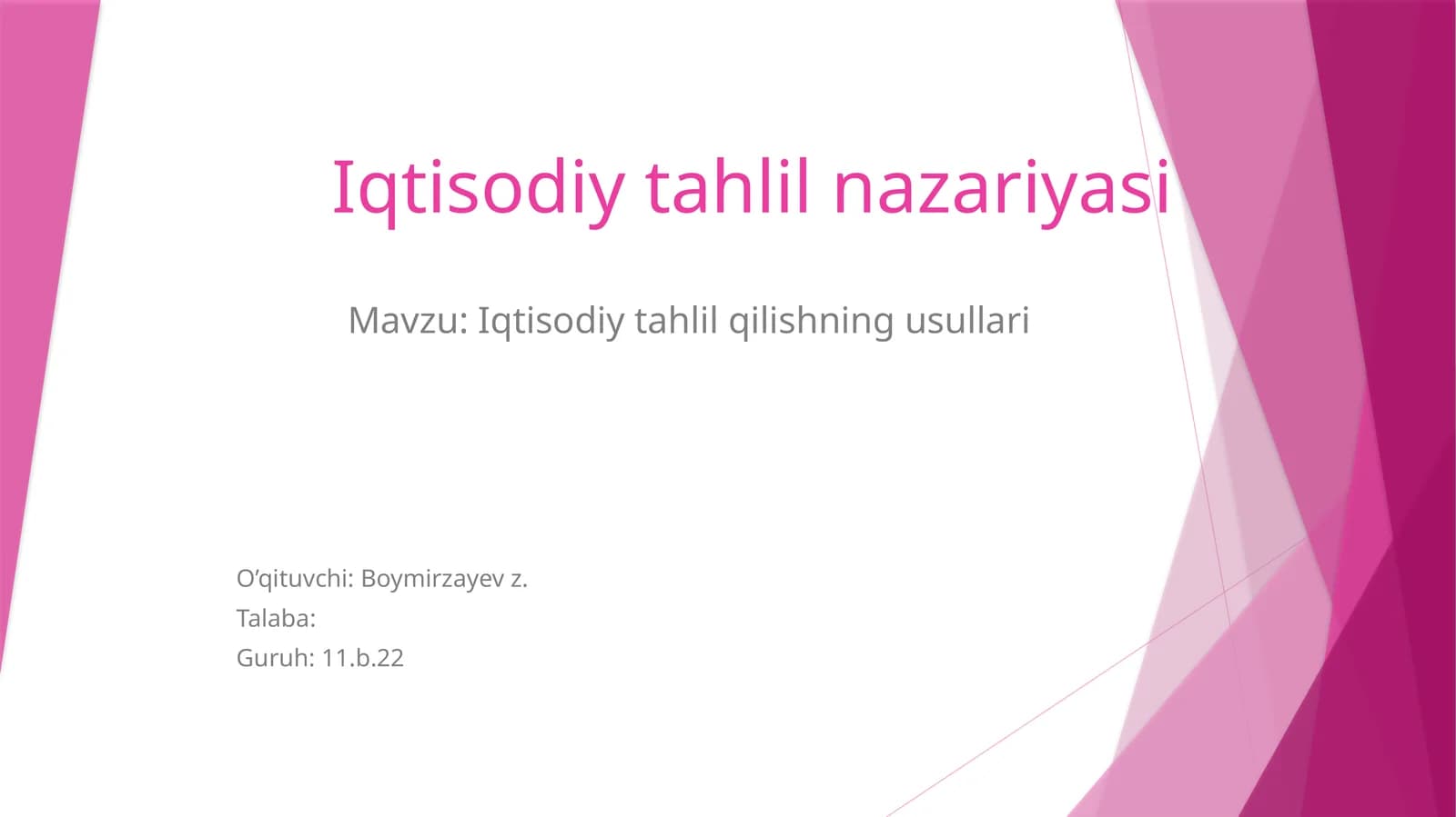 Iqtisodiy tahlil nazariyasi