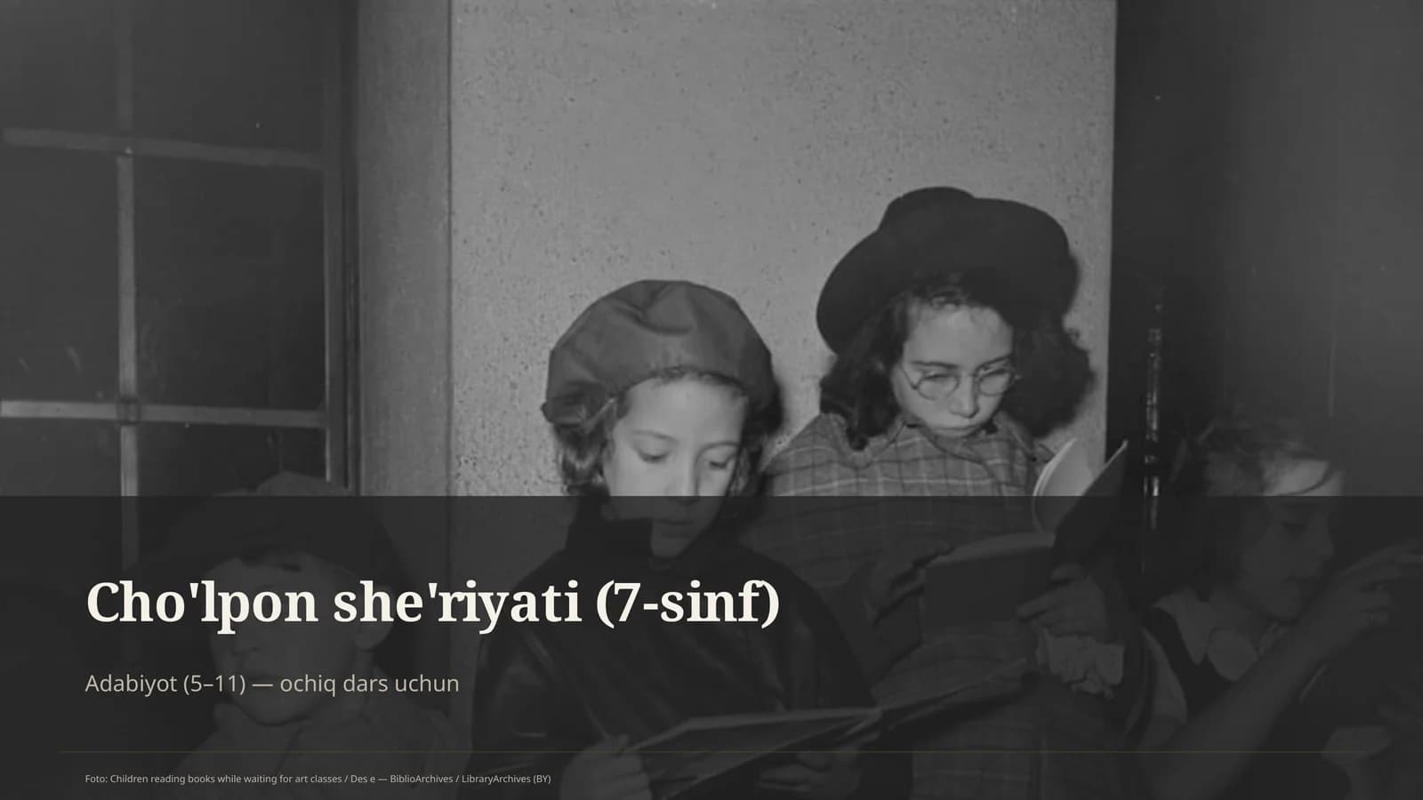 Cho'lpon she'riyati (7-sinf)