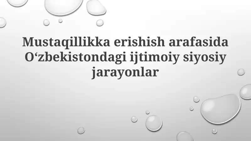 Mustaqillikka erishish yo'lidagi harakatlar