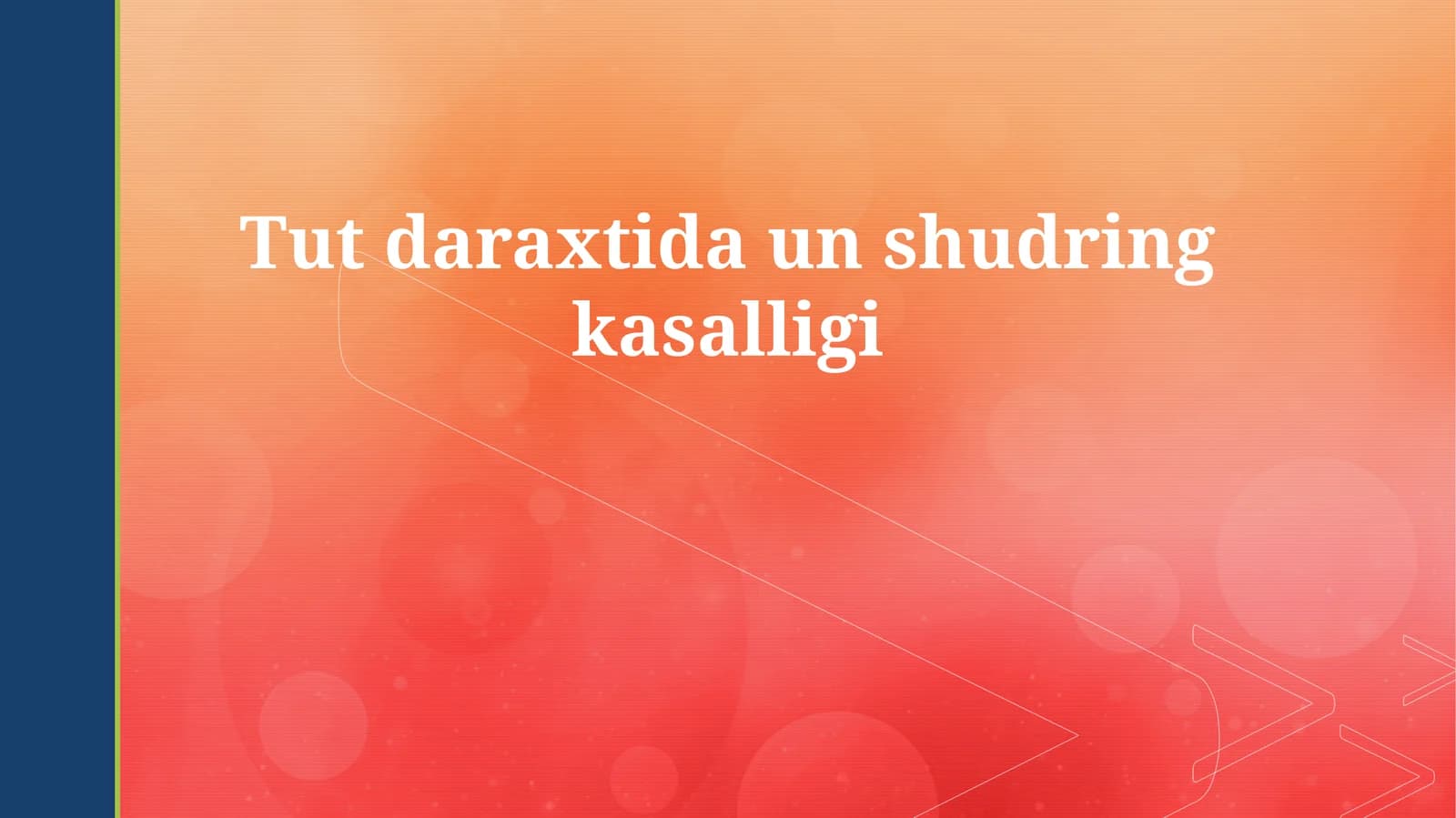 Tut daraxtida un shudring kasalligi