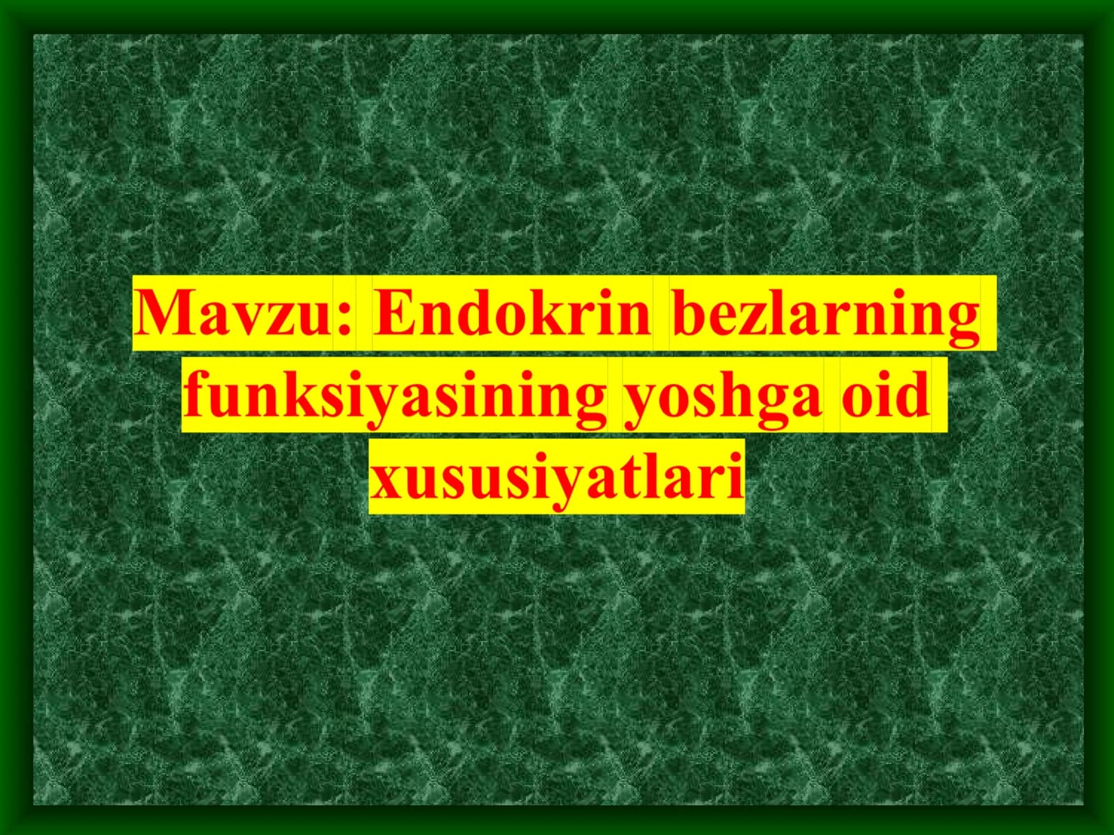 Ichki sekretsiya bezlarining ahamiyati
