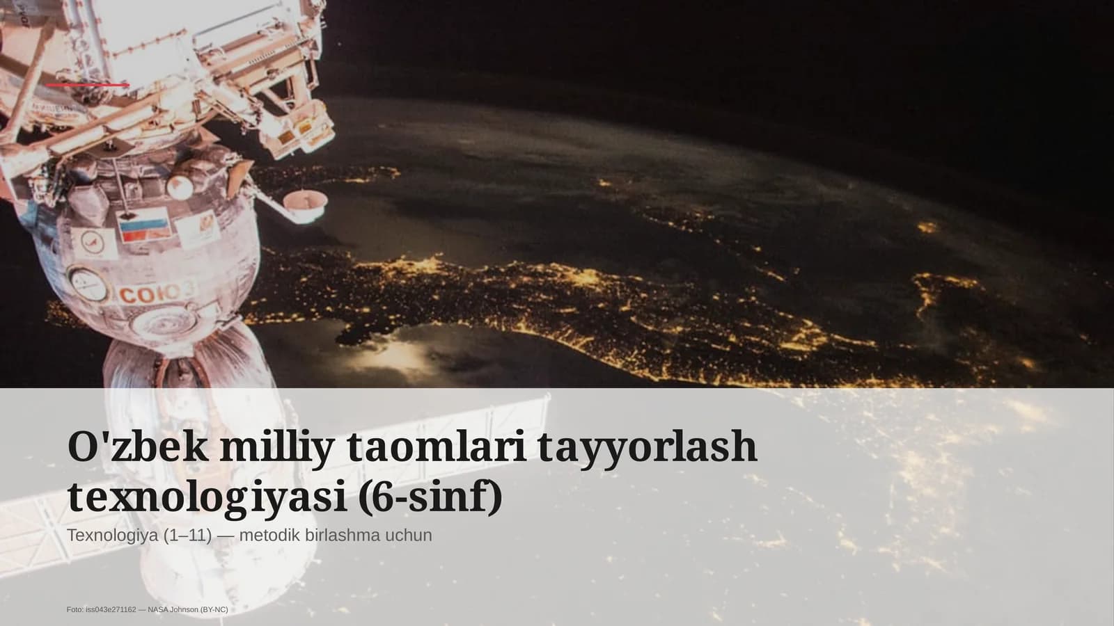 O'zbek milliy taomlari tayyorlash texnologiyasi (6-sinf)