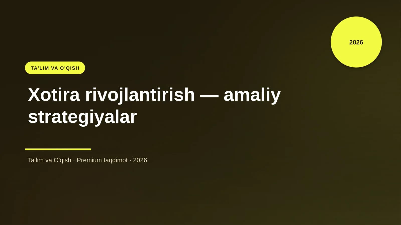 Xotira rivojlantirish — amaliy strategiyalar
