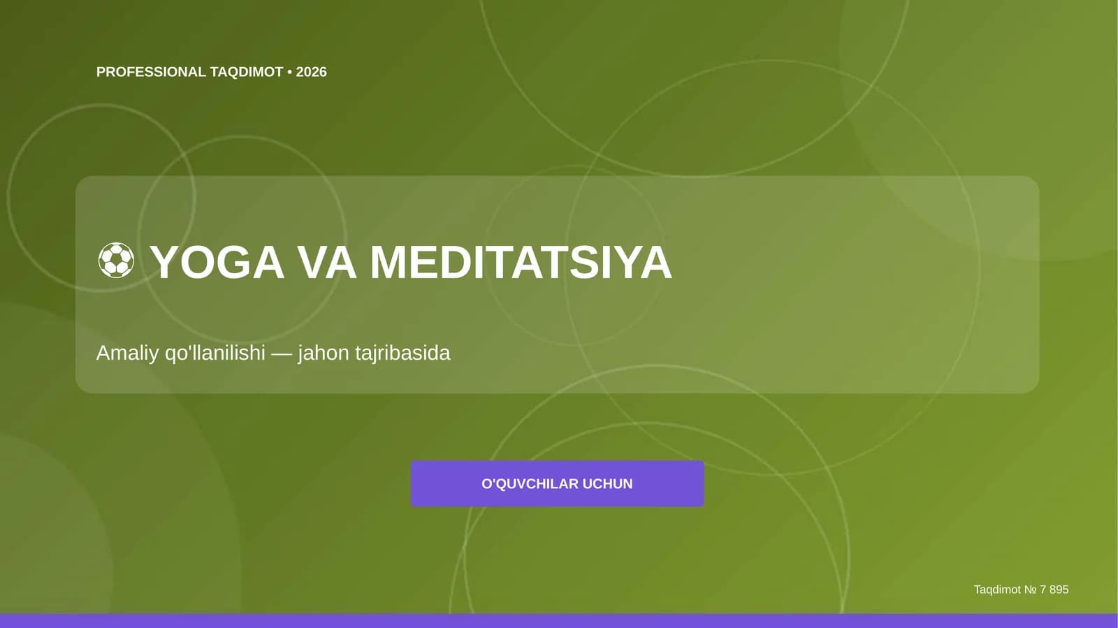 Yoga va meditatsiya: amaliy qo'llanilishi (jahon tajribasida) [o'quvchilar uchun]
