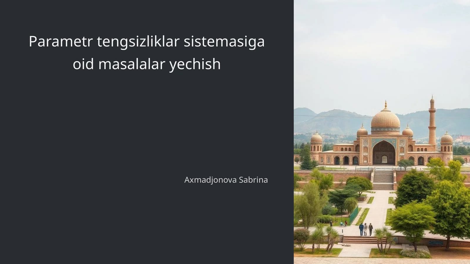 Parametr tengsizliklar sistemasiga oid masalalar yechish