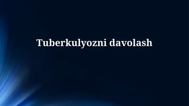 Tuberkulyoznidavolash
