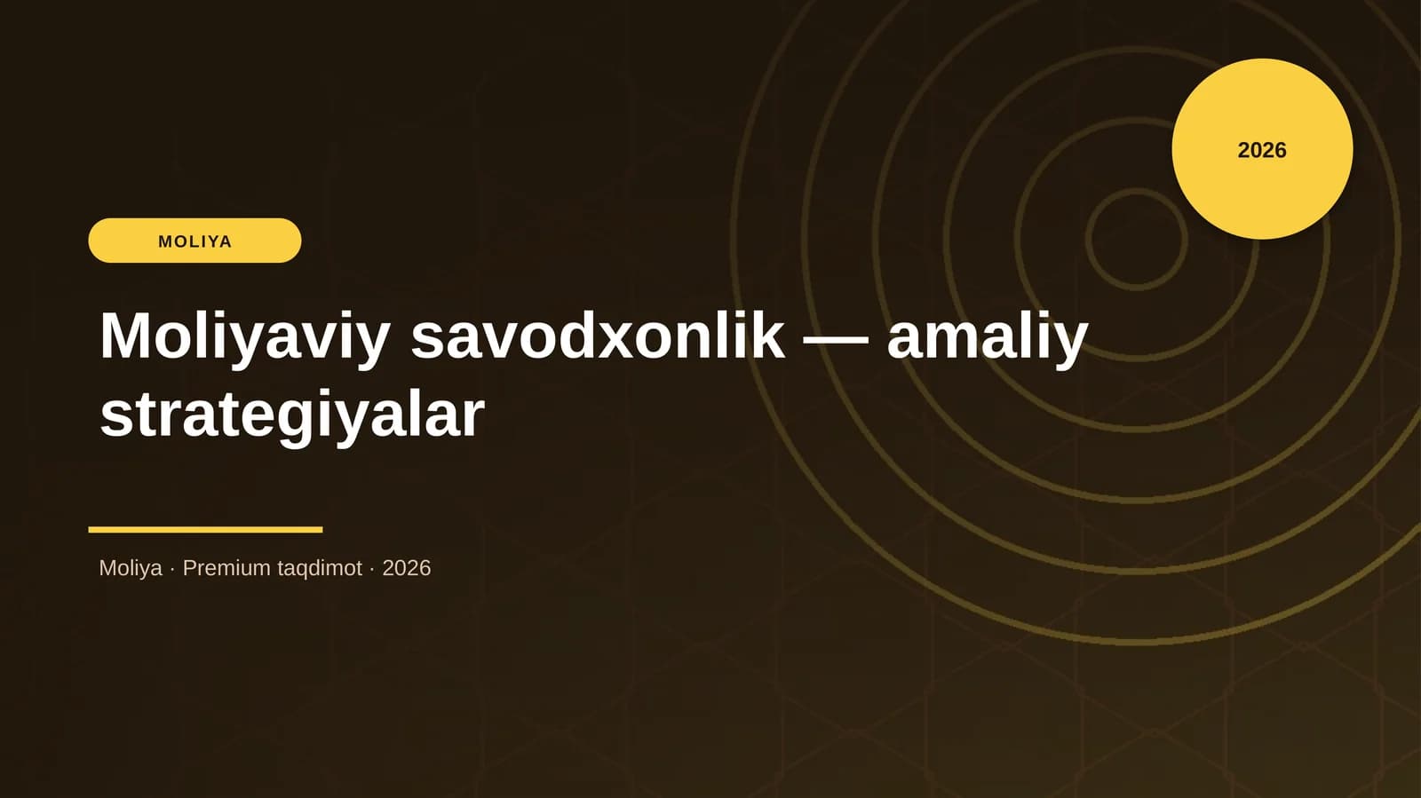 Moliyaviy savodxonlik — amaliy strategiyalar