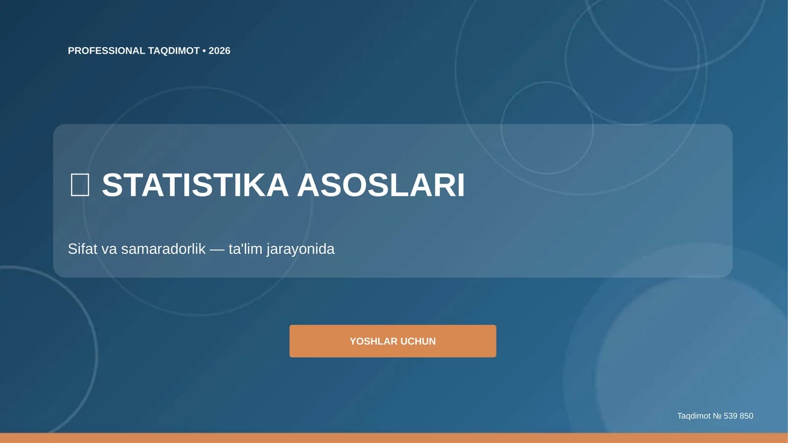 STATISTIKA ASOSLARI