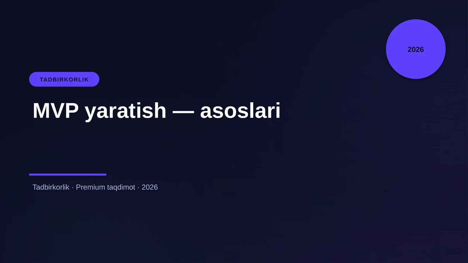 MVP yaratish — asoslari