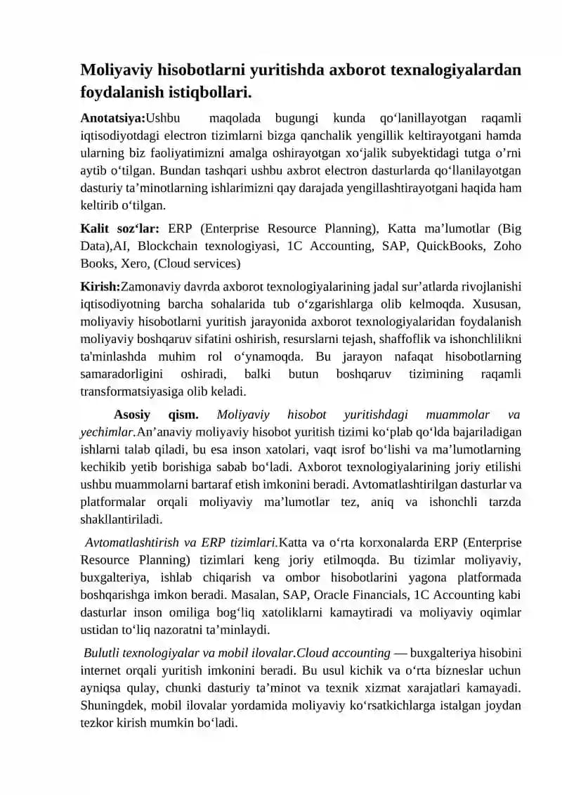 Moliyaviy hisobotlar