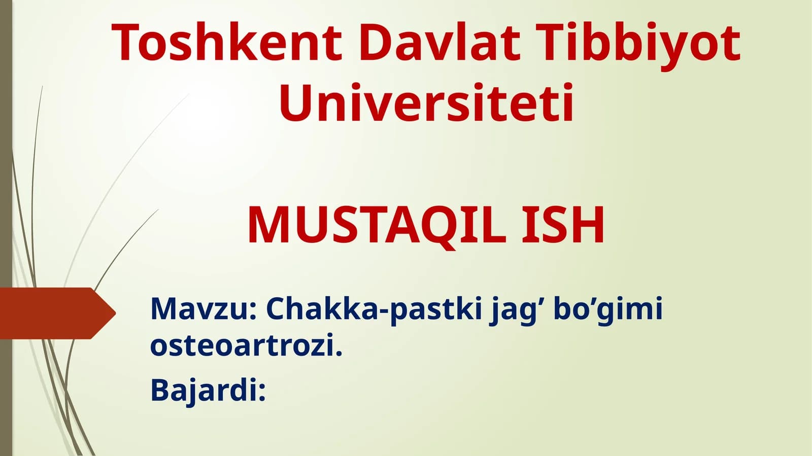 Chakka-pastki jag' bo'g'imi osteoartrozi