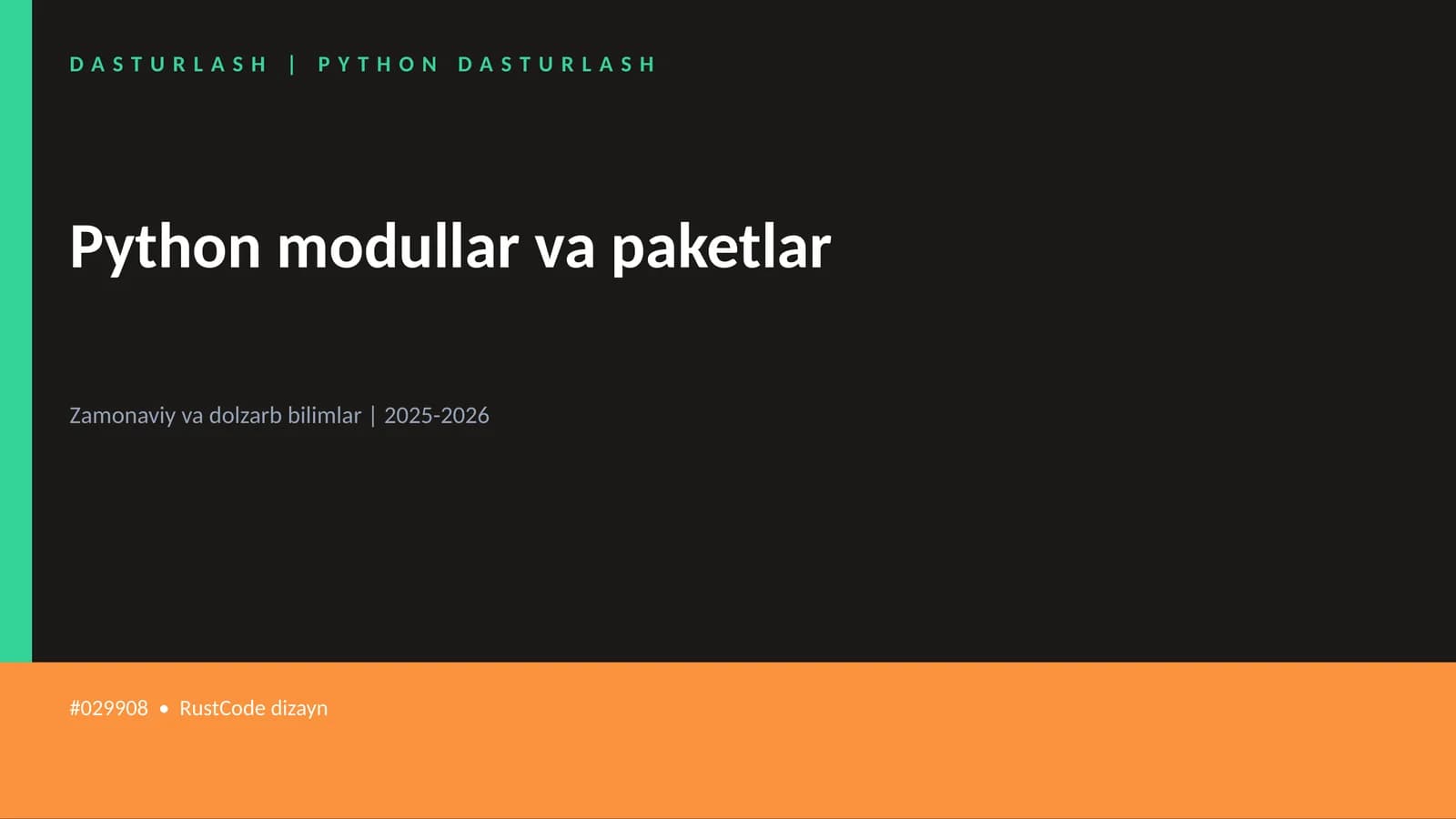 DASTURLASH | PYTHON DASTURLASH