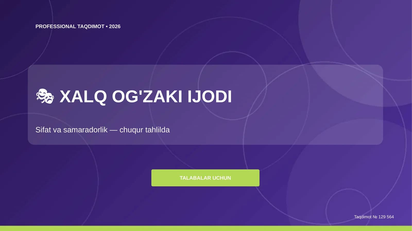 Xalq og'zaki ijodi: sifat va samaradorlik (chuqur tahlilda)
