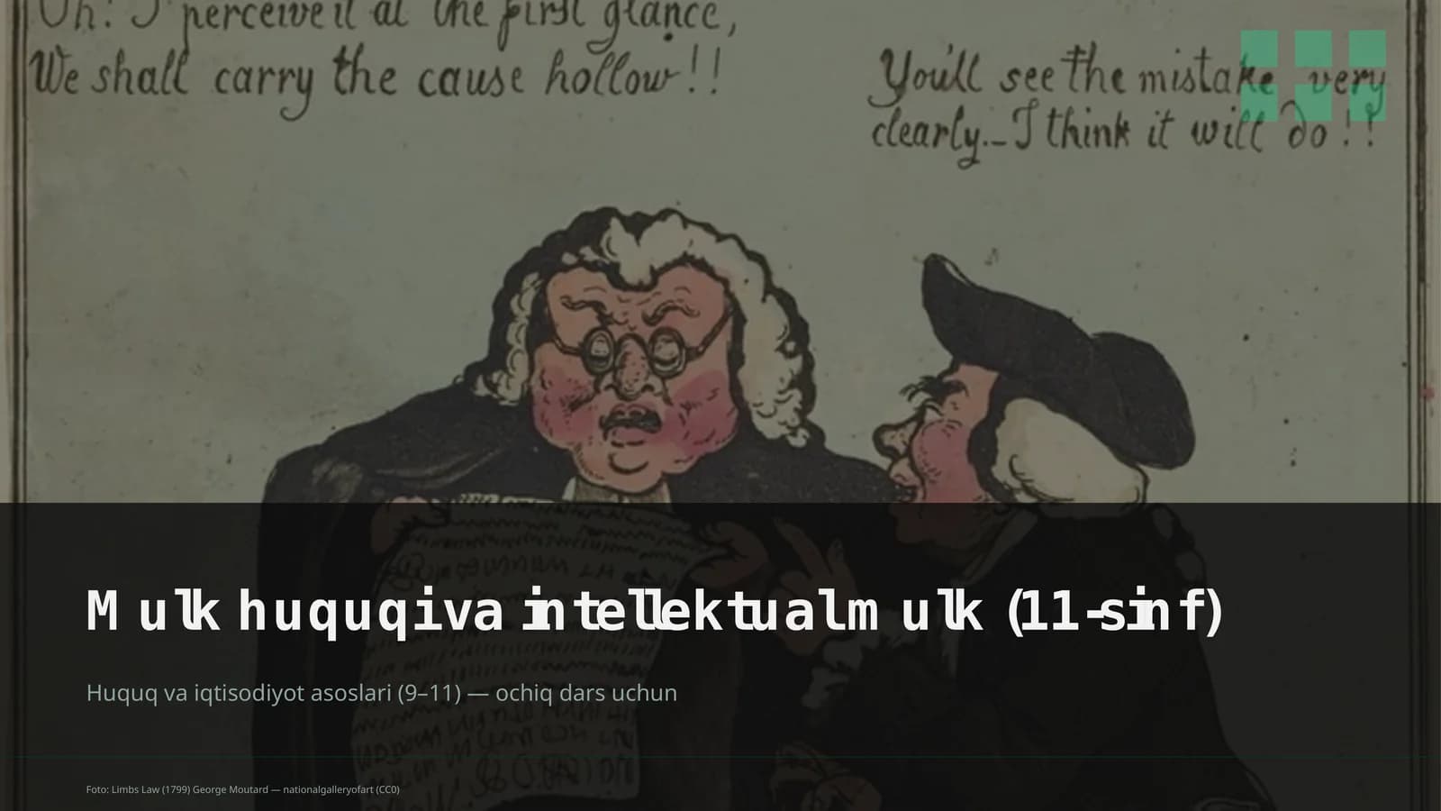 Mulk huquqi va intellektual mulk (11-sinf)