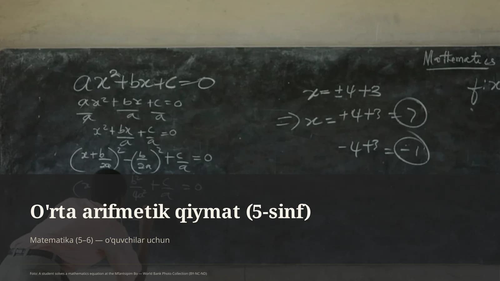 O'rta arifmetik qiymat (5-sinf)