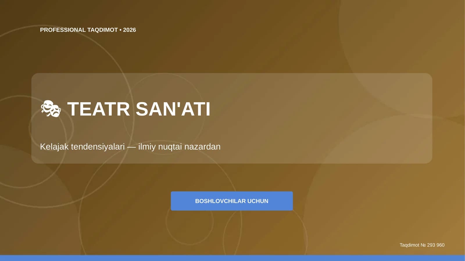TEATR SAN'ATI: Kelajak tendensiyalari (ilmiy nuqtai nazardan) [BOSHLOVCHILAR UCHUN]
