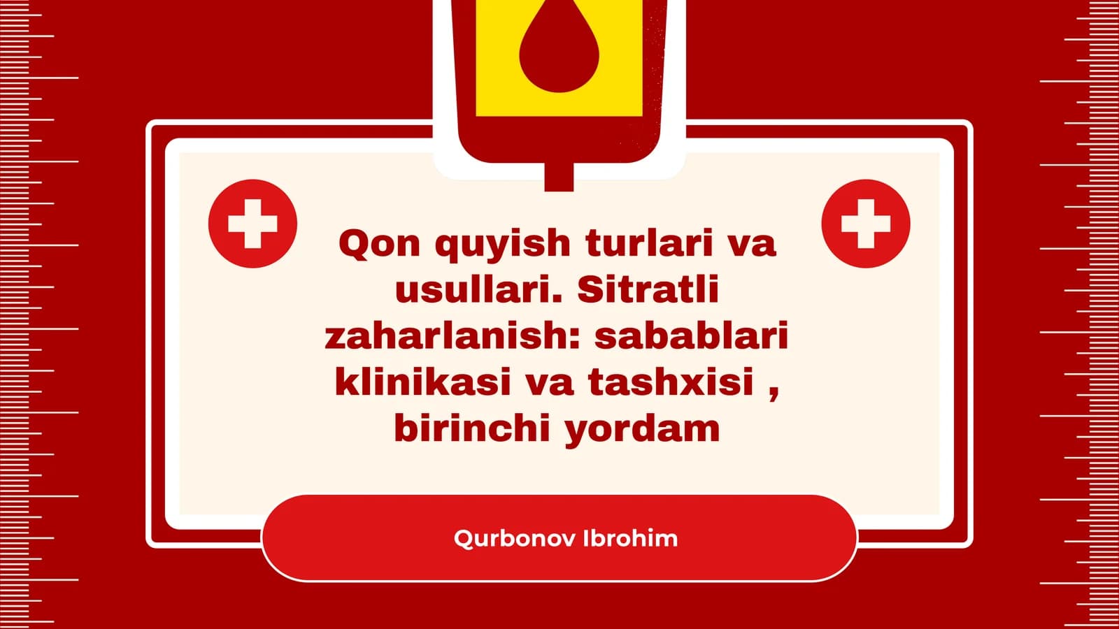 Qon quyish turlari va usullari. Sitratli zaharlanish: sabablari klinikasi va tashxisi, birinchi yordam